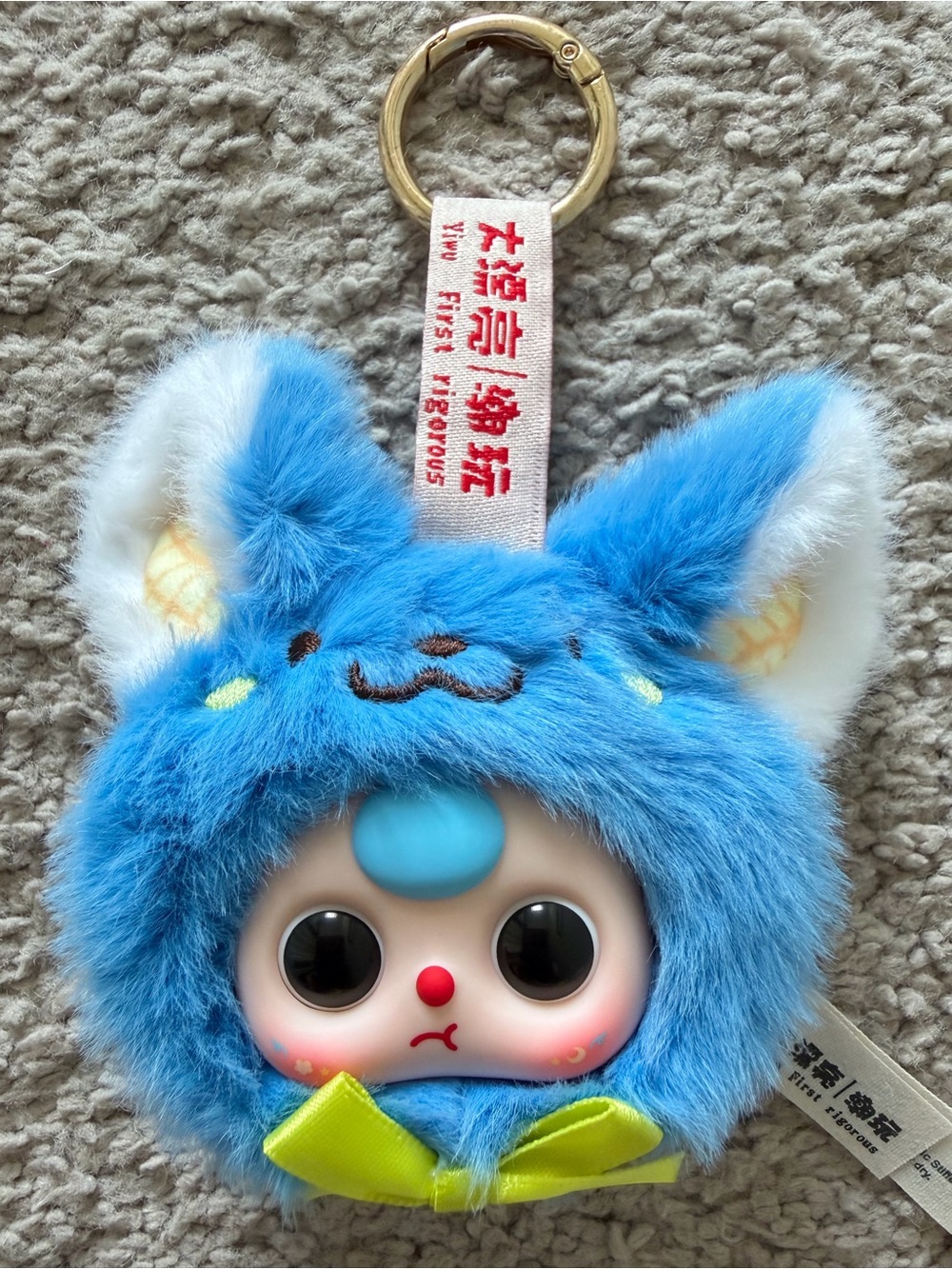 Baby Three Samuel blue fox plush compact mirror keychain